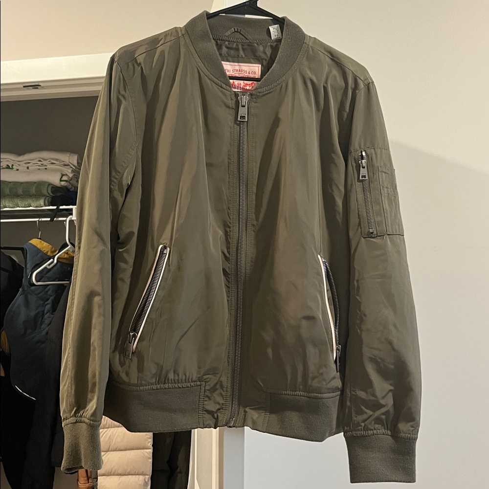 Green Levi Bomber Jacket